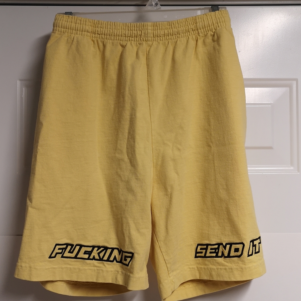 Nelk Boys Send It Yellow Shorts Mens Large Perfect Condition